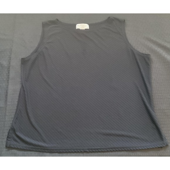 Maggie Mcnaughton Tops - Maggie McNaughton Shirt Womens 3X Black Ribbed Stretch Plus Size Tank